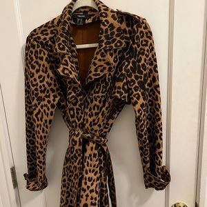 Long Leopard Trench coat